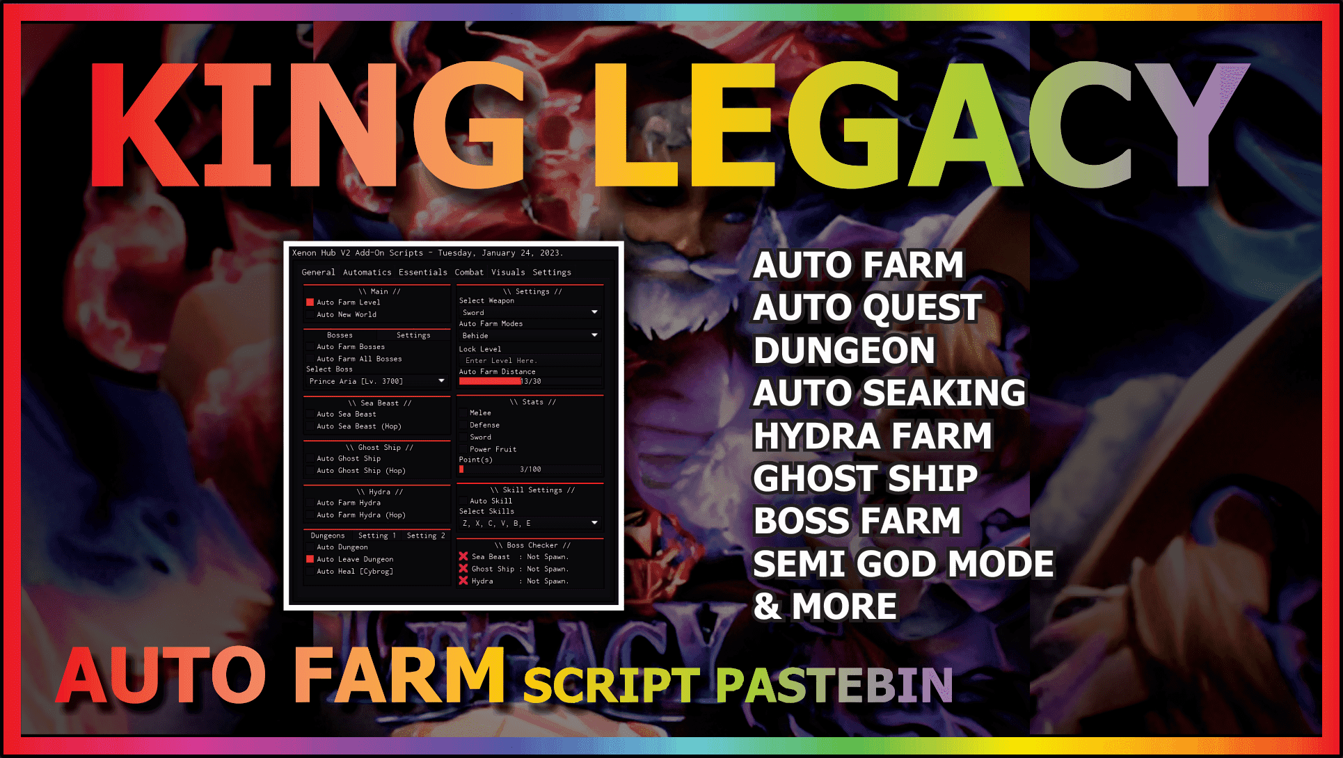 KING LEGACY Script Pastebin 2022 UPDATE 3 AUTO FARM, AUTO DUNGEON